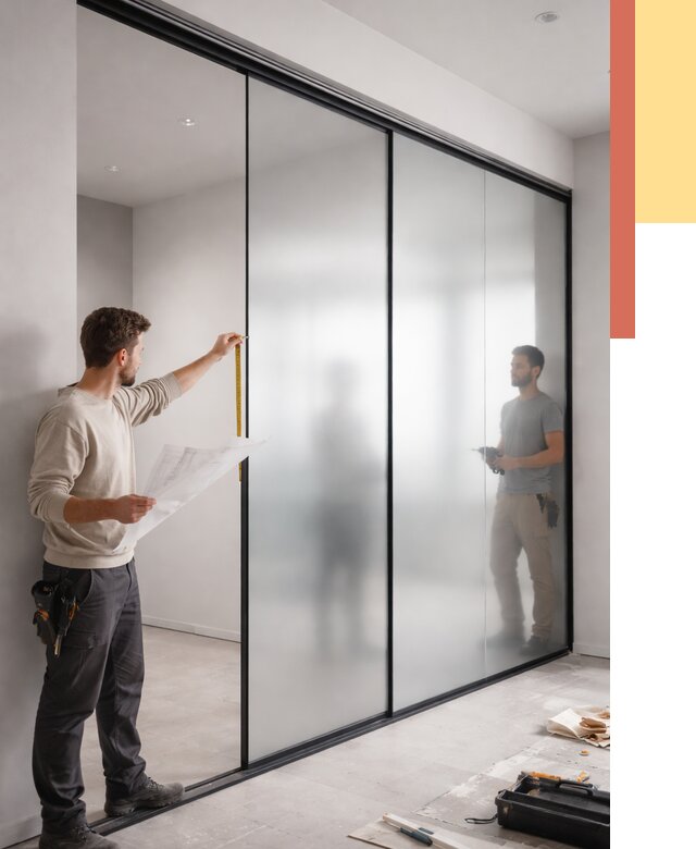 Матовые стеклянные перегородки в щербинке от 8655 руб. — монтаж и установка | ОТДЕЛОЧНИК-Щрб