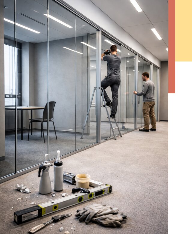 Стеклянные офисные перегородки в щербинке от 8655 руб. — монтаж и установка | ОТДЕЛОЧНИК-Щрб