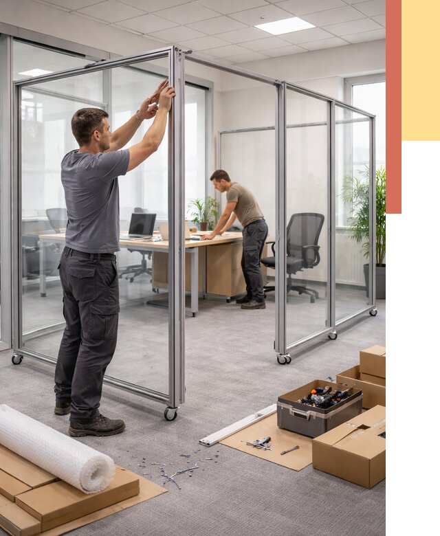 Мобильные офисные перегородки в щербинке от 12728 руб. — установка под ключ | ОТДЕЛОЧНИК-Щрб