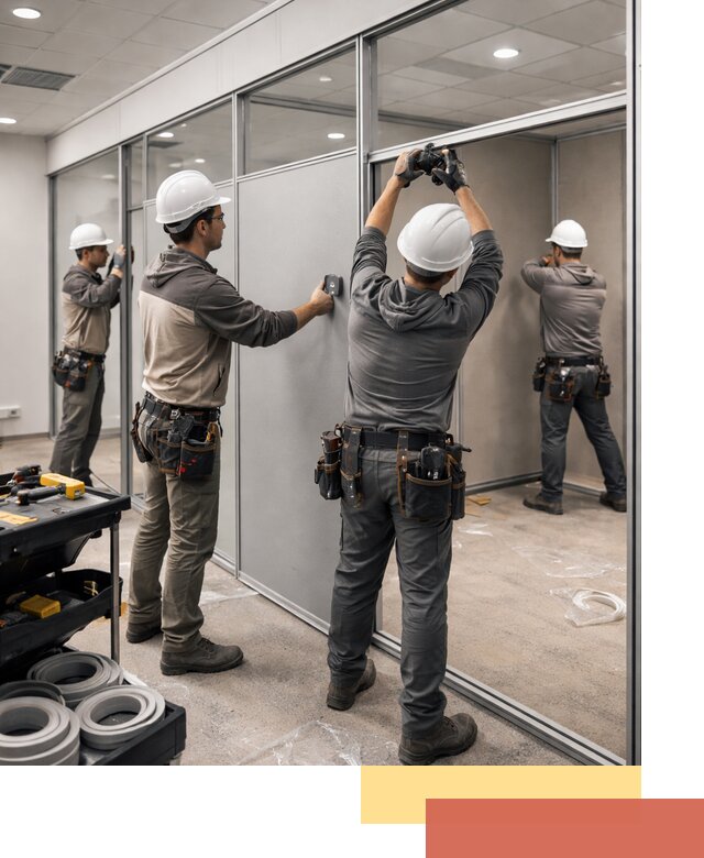 Мобильные офисные перегородки под ключ в щербинке