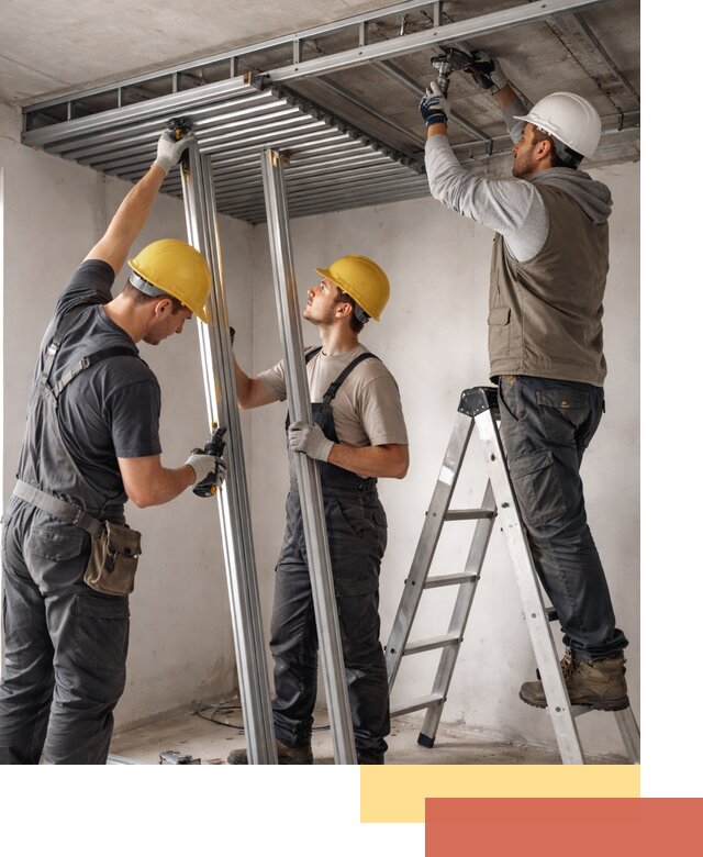 Монтаж реечного потолка под ключ в щербинке