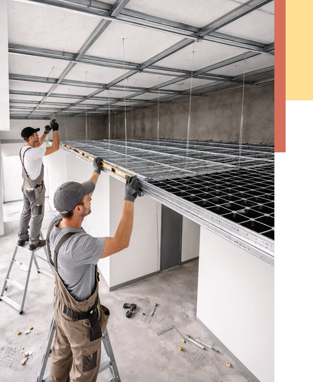 Монтаж потолка грильято в щербинке от 458 руб./м² — быстрая сборка под ключ | ОТДЕЛОЧНИК-Щрб