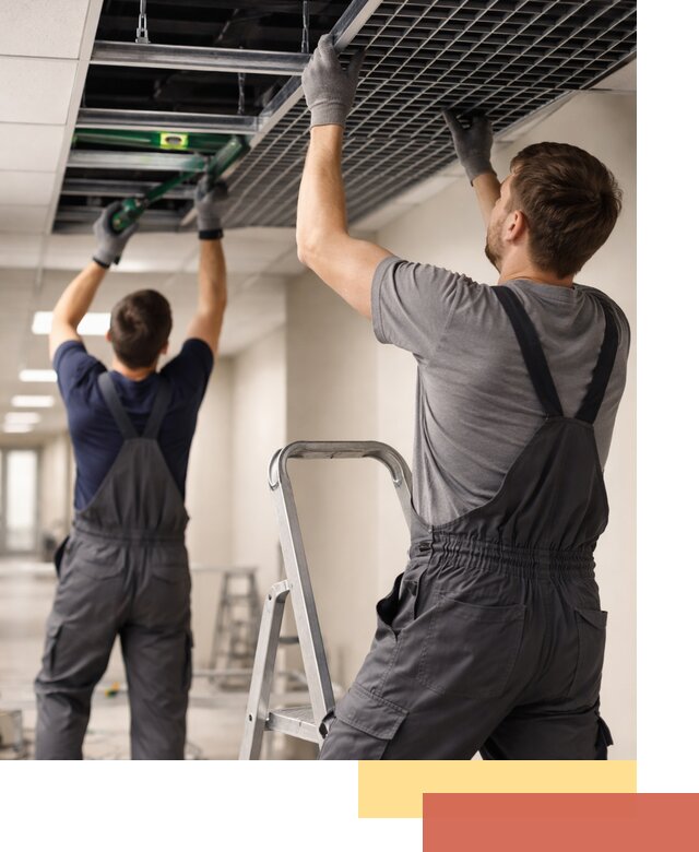 Монтаж потолка Грильято в щербинке: установка под ключ качественно