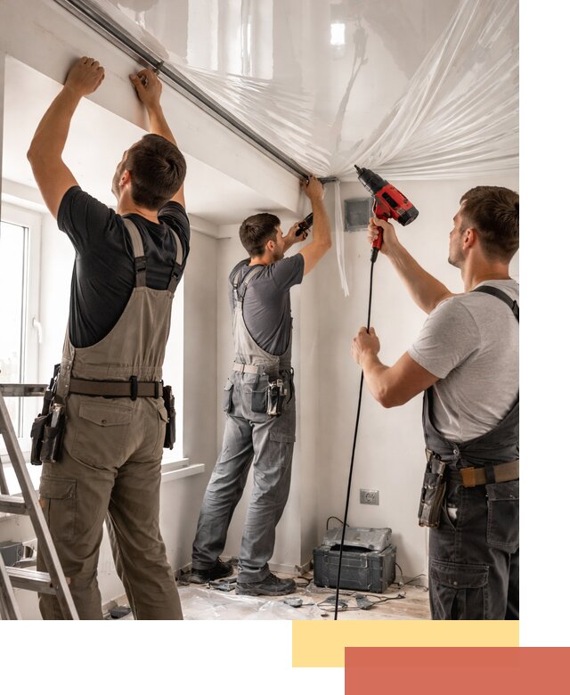 Монтаж глянцевого натяжного потолка в щербинке быстро и качественно