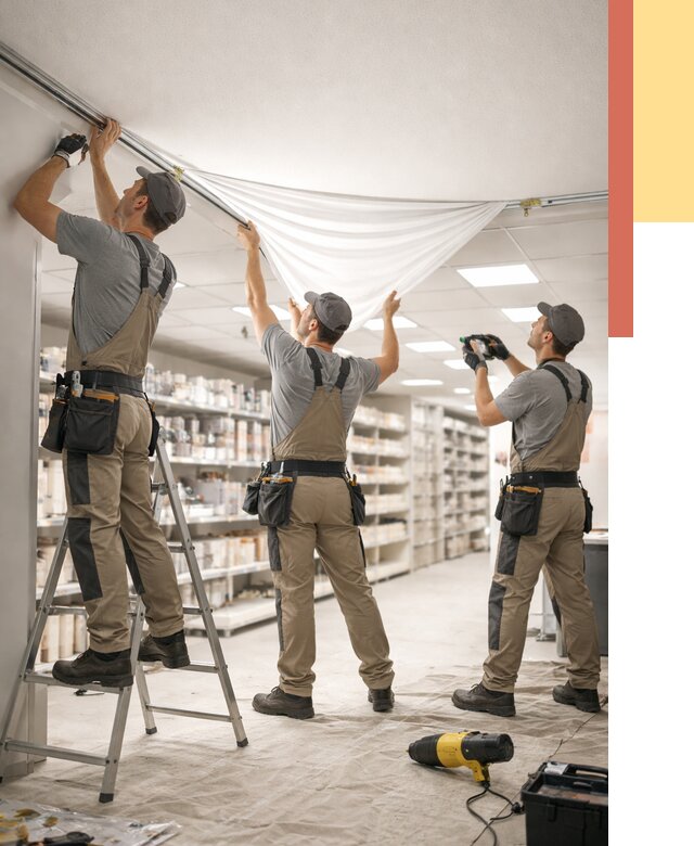 Монтаж натяжного потолка в магазине в щербинке от 4582 руб. быстро и недорого | ОТДЕЛОЧНИК-Щрб