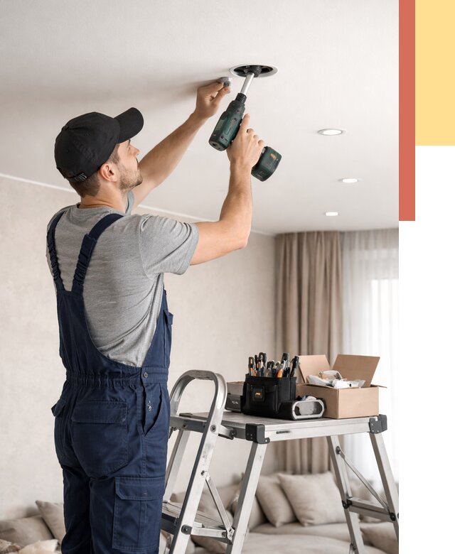 Установка и монтаж точечных светильников в натяжной потолок в щербинке от 1833 руб. | ОТДЕЛОЧНИК-Щрб