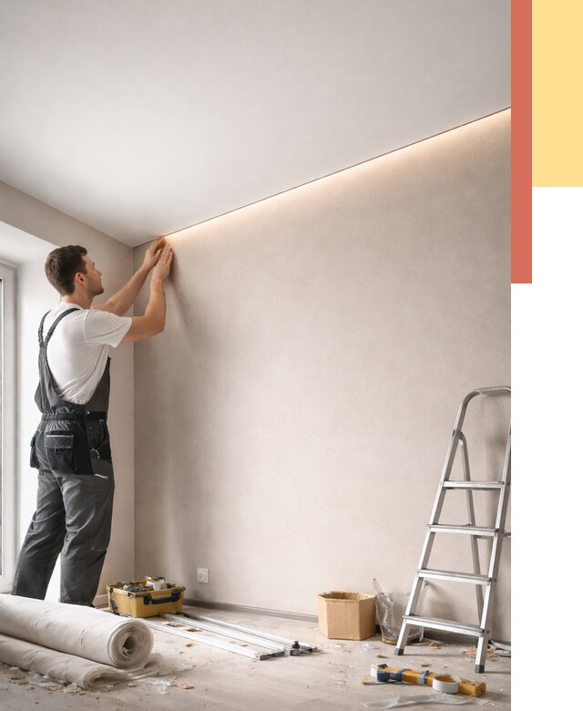 Теневые натяжные потолки в щербинке от 8349 руб. под ключ | ОТДЕЛОЧНИК-Щрб