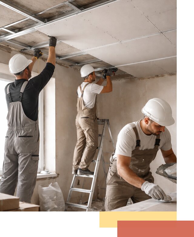 Одноуровневый потолок из гипсокартона в щербинке — монтаж и отделка