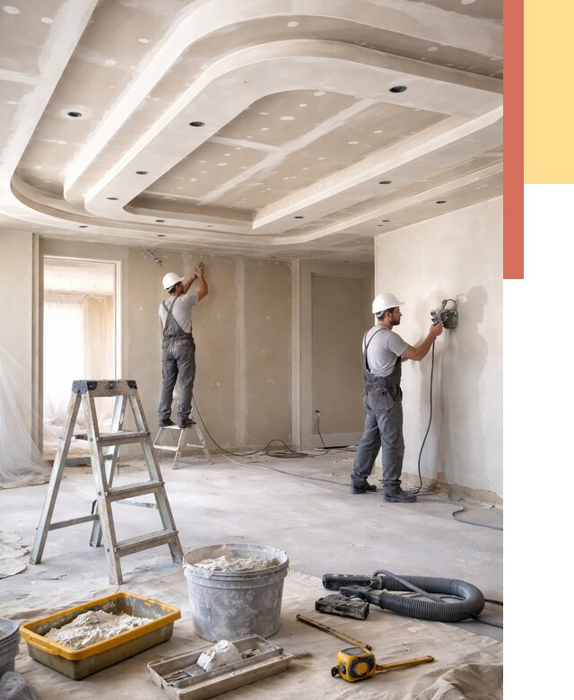 Многоуровневый потолок из гипсокартона в щербинке от 764 руб. под ключ | ОТДЕЛОЧНИК-Щрб