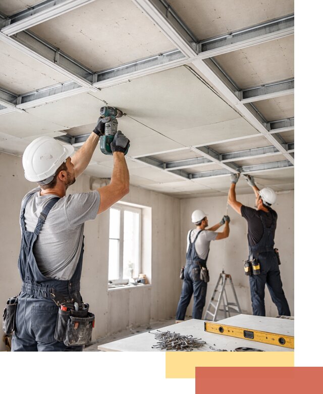 Кессонный потолок из гипсокартона под ключ в щербинке