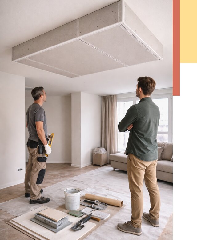 Короб на потолке из гипсокартона в щербинке от 2240 руб. — монтаж и услуги под ключ | ОТДЕЛОЧНИК-Щрб