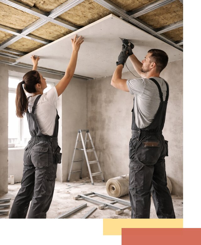 Звукоизоляция потолка из ГКЛ в щербинке профессионально и надежно