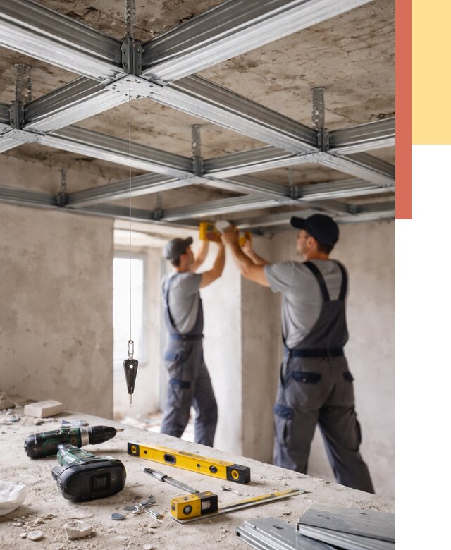Монтаж каркаса потолка из профиля в щербинке от 4582 руб. — услуги ОТДЕЛОЧНИК-Щрб
