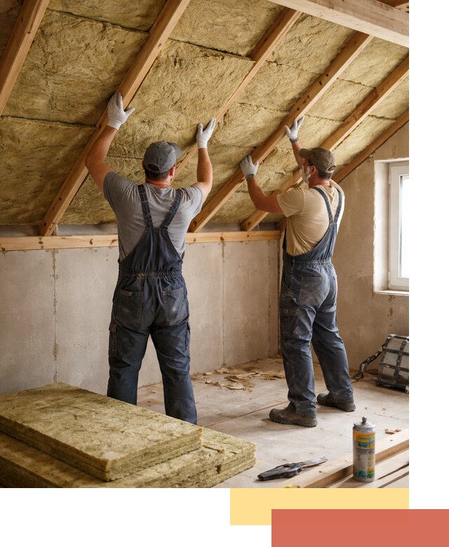 Утепление потолка минеральной ватой в щербинке